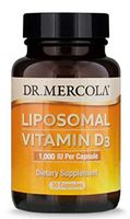 Dr. Mercola Liposomal Vitamin D3 1,000 IU Dietary Supplement, 30 Servings (30 Capsules), Non GMO, Soy Free, Gluten Free