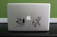 Wizard of Oz Dorothy Tinman Totomacbook Decal Sticker Skin Laptop 4.8" High X 10.6" Wide, Black or White