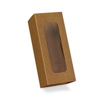 Kraft Long Window Macaron Box Sleeve 6" X 2 1/2" X 2" | Quantity: 100