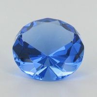 2.25'' Light Blue Color Shining Glass Diamond Paperweight