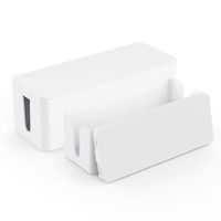 Cable Organizer Box - Cord Organizer Box - Power Strip Cable Management Box - Cord Hider Box for Hiding Surge Protector Cover - Set of 2, White
