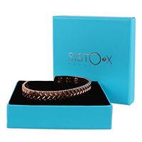SISTO-X Slim Magnetic Shiny Copper Bangle/Bracelet Tyre Tread Design by Sisto-X® Health Strength 6 Magnets