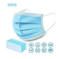 50 PCS Disposable Eye Mask Dust Breathable Earloop Face Mask Comfortable Sanitary Mask 3-ply Face Shield - US Stock