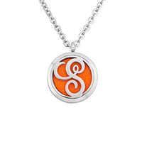 Cory Keyes 30mm A-Z Letter Alphabet Initial Essential Oil Diffuser Aromatherapy Locket Necklace (S)