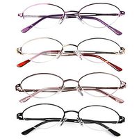 Liansan 4 Pairs Quality Ladies' Readers Metal Half Frame Reading Glasses for Women L731(+2.50)