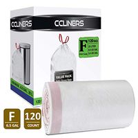 4-6.5 Gallon Trash Bags Code F Code E Can Liners CCLINERS 20-25 Liter Drawstring Garbage bags Bathroom Wastebasket Can Liners for Home Office Bins, 120 Bags