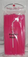IGC 200 Straws - Flex/Flexible Drinking Straws - Luau - Wedding - Party - Hot Pink - 200 Flexible Straws (2 packs x 100 straws)