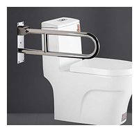 Bathroom safety rails Bathroom Handrails, Wall-mounted Folding Handrails, Home Hotel Fashion High-end Elderly/pregnant Woman Non-slip Railing, Stainless Steel, Silver