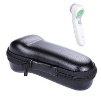 Darkduke-Forehead Thermometer Storage Bag Compatible with Braun NTF3000 Hard Case with Leather Surface Shockproof Waterproof and Odorless Carrying Case with Soft Lining and Mesh Bag (A)