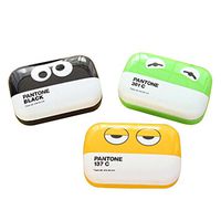 Korea Style Leather Cute Cartoon Contact Lenses Cases, 8.5x5.8cm Random Color