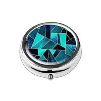 Pill Box - Lizimandu Compact 3 Compartment Medicine Case, Pill Box for Pocket or Purse (1-Green Fragment)