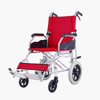 Transport Wheel Chair,Lightweight Wheelchair, Wheelchairs,Aluminium Wheelchair,wheelchairs Folding Lightweight,Portable,Elderly, Disabled Wheelchair for Adult (Color : Red)