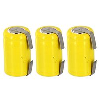 3x Exell 1/2AA NiCD 300mAh 1.2V Flat top Rechargeable Battery with Tabs
