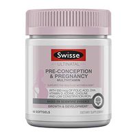 Swisse Premium Ultinatal Preconception & Prenatal Multivitamin | Supports Fertility, Pregnancy, & Breastfeeding | Folic Acid, Omega 3 DHA & EPA, Iodine, Choline, Vitamin C, D, & B, Iron | 60 Softgels