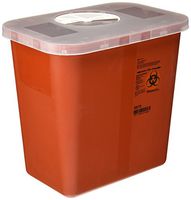 Kendall COVIDIEN Multi-Purpose Sharps Container with Rotor Lid, Red