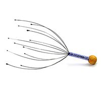2 Pack Hand Held Head Massager, Scalp Head Point Head Massage Therapeutic Head Scratcher for Deep Relaxation, Portable Steel Wire Head Massager with Wooden Handle for at-Home Spa Relax(Random Color)