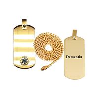 Dementia Medical Alert ID Dog Tag Pendant in Anodized Titanium