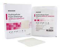 Foam Dressing, McKesson, 4 X 4 Inch Square Acrylic Adhesive with Border Sterile, 4671 - Pack of 10