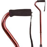 DMI Adjustable Designer Cane with Offset Handle, Comfort Grip and Strap, Copper Swirl