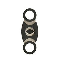 Thirsty Rhino Kerve, Guillotine Cigar Cutter, Double Cut Dual Blade, Black (Set of 2)