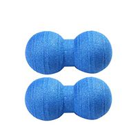 2Pcs Mini Peanut Massage Ball Roller Trigger Point Double Massage Ball for Body Therapy Exercise Relief (Blue, 8cm and 12cm)
