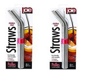 Joie Stainless Steel Drinking Straws with Cleaning Brush 8 pcs(Pack of 2) Total 16