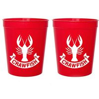 Crawfish Red Stadium Plastic Cups - Crawfish Banner (10 cups)