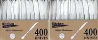 Blue Sky 400-Piece Disposable Plastic Knive White 2 Packs