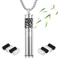 Essential Oil Diffuser Necklaces for Women Stainless Steel Aromatherapy Locket Gift Set with 8 Pads(Tree)