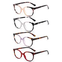 OCCI CHIARI Women Stylish Round Reading Glasses for Reader 1.0 1.25 1.5 1.75 2.0 2.5 3.0 (5017-red+purple+grey+brown(4 PACK), 2.75)
