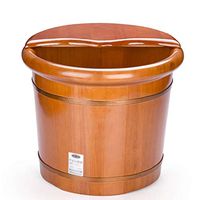 Thicken Wooden Tub,Foot Spa Wooden Tub,Solid Wood Foot Washing Barrel,Pedicure Bowl Spa,Massage Barrels,Steamed Foot Artifact,with Lid (Size : 36CM)