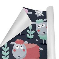 Gift Wrapping Paper Roll Cute Sheep for Birthday,Holiday,Wedding,Baby Shower Gift Wrap - 3Rolls - 58inch x 23inch Per Roll
