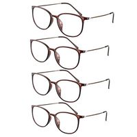 Cxat bal 4 Pack Progressive multifocal Reading Glasses,Retro Stylish Full Frame Readers Eyeglasses,Comfortable Simple Readers,Men's & Women's