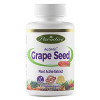 Paradise Herbs Vegetarian Capsules, Activin Grape Seed with Amla, 90 Count