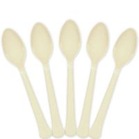 Extra Heavy Weight Plastic Spoons | 20ct (Vanilla Creme)
