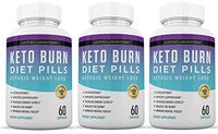 Keto Diet Pills Burn Shred BHB Salts Advanced Ketogenic Supplement Exogenous Ketones Ketosis Weight Loss Fat Burner Boost Energy Metabolism Men Women 60 Capsules 3 Bottles