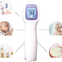 Digital Thermometer Non Contact Infrared Forehead Body/Surface/Room Temperature Reading Device Baby Thermometer LCD Display Infrared Thermometer for Fever White (A)