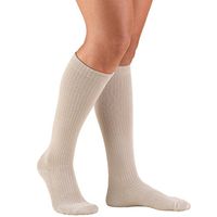 Truform Compression Socks, 10-20 mmHg, Ladies Gym Socks, Knee High Over Calf Length, Tan, Large