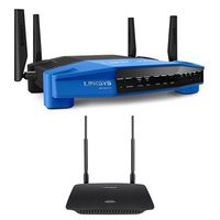 Linksys WRT1900ACS Dual-Band Smart Wi-Fi Gigabit Router & Linksys AC1200 MAX Wi-Fi Range Extender with High-Gain Antennas (RE6500HG-FFP)