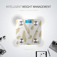 Beautiful Gold Glitter Feathers Weigh Scale Body Weight Scales Fat Muscle Scale Tracks 8 Key Compositions Analyzer Sync with Fitness Apps 400 Lbs