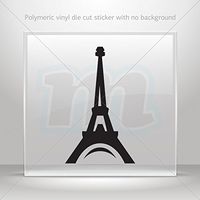 Decal Sticker Eiffel Tower Paris France Tablet Laptop Weatherproof Spo Black (6 X 3.61 In)
