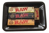 RAW Rolling Papers Variety Bundle Organic/Black/Classic Rolling Tray Rolling Tips