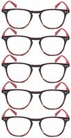 Reading Glasses 5 Pairs Stylish Readers for Women Reading (Red, 1.50)