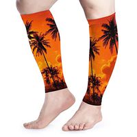 BLongTai Palm Trees Sunset Calf Compression Sleeve Men Womens Running Leg Sleeve for Shin Splint Muscle Pain Relief (1 Pair)