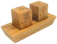 The Braille Store Set Of Wooden Braille Salt And Pepper Shakers