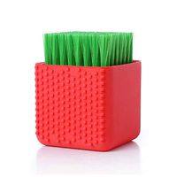 Silicone Laundry Brush Scrub Multi-use Household Cloth Washing Brush Dual-use Scrubbing Brush for Clothes Underwear Shoes, Plastic Soft Cleaning Tool(Red)