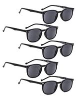 READING GLASSES 5 pack Vintage Frame Sunshine Readers (Grey Lens, 0.75)