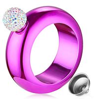 Bracelet Bangle Flask with Handmade Rhinestones, Alrigon 3.5oz 304 Stainless Steel Wine Flask Hip Flask,Gift For Women Girls Men(Rainbow) (Rose Red)