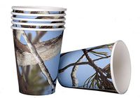 Club Pack Light Blue Vista Camo Printed 12 Ounce Paper Cups Box of 96