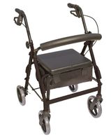 Essential Medical Supply The Blazer 4 Wheel Walker with 8" Wheels and Pouch/Basket in Black